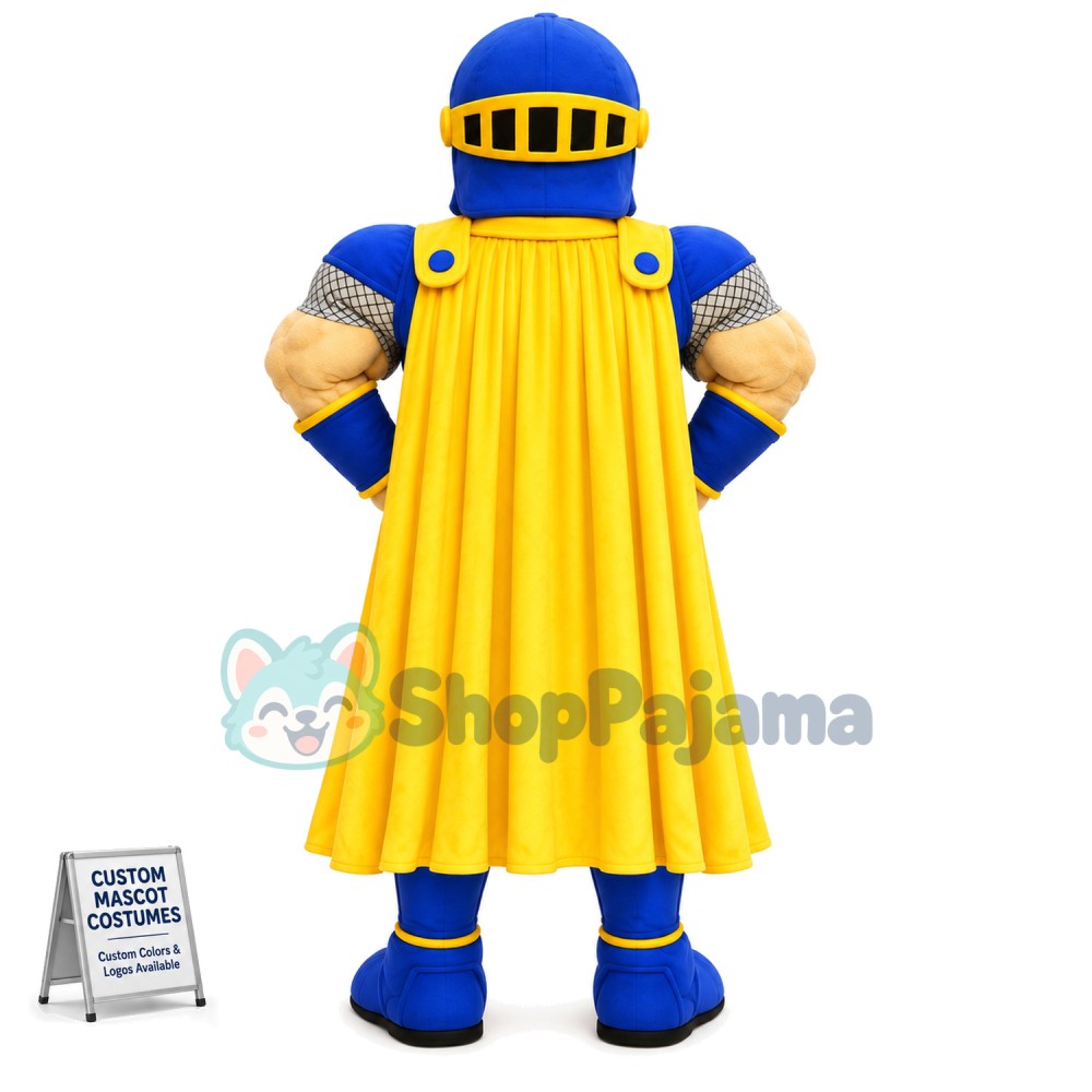 Blue Muscle Spartan Mascot Costume