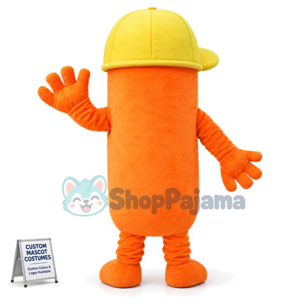 Ham Sausage With Sun Hat Mascot Costume
