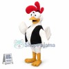 White Chicken With Staring Eyes Mascot Costume