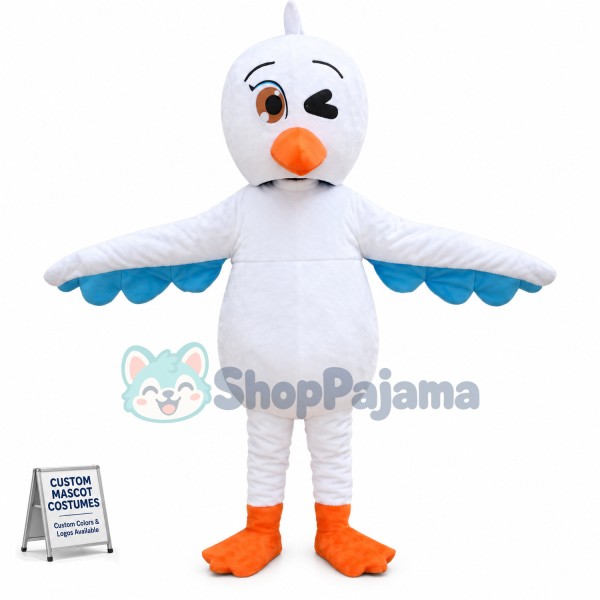 Winking Adult Cartoon Chicken Mascot Costume
