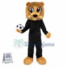 Big Eyes Lion Mascot Costume Carrying Football