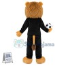 Big Eyes Lion Mascot Costume Carrying Football