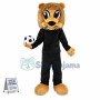 Big Eyes Lion Mascot Costume Carrying Football