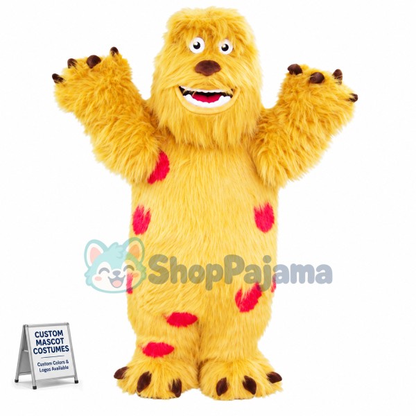Brown Long Fur Sullivan Mascot Cartoon Costume