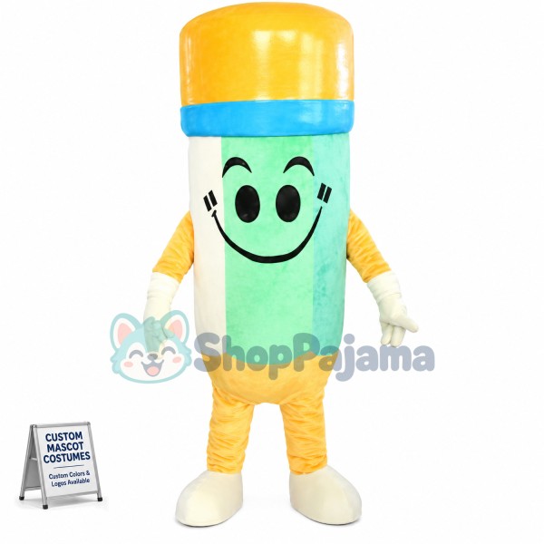 Colored Pencil with Eraser Mascot Costume