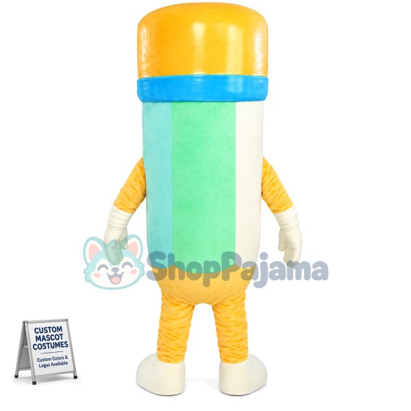 Colored Pencil with Eraser Mascot Costume