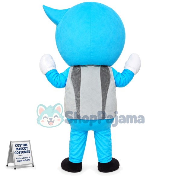 Light Blue Cartoon Eyeball Mascot Costume