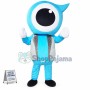 Light Blue Cartoon Eyeball Mascot Costume