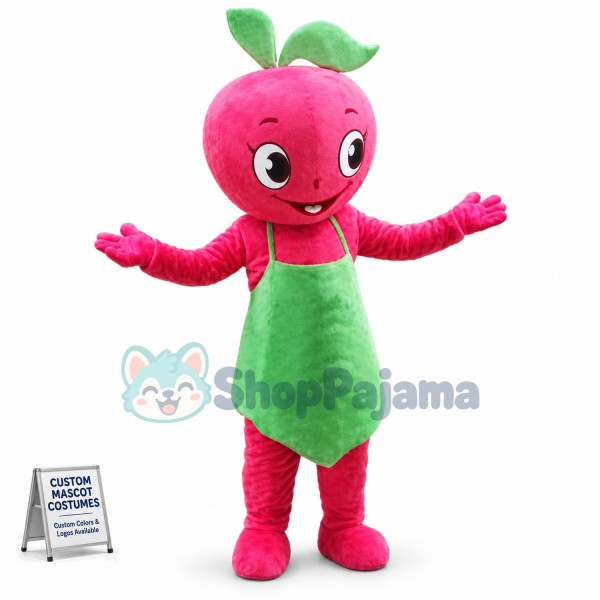 Apple Doll With Apron Mascot Costume