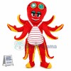 Bib Red Octopus Mascot Costume
