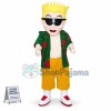 Blond Man Mascot Costume On Vacation
