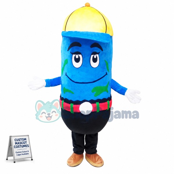 Pointed Blue Crayons Mascot Costume