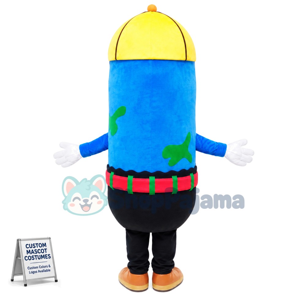 Pointed Blue Crayons Mascot Costume
