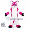 Drooping Pink Husky Dog Mascot Costume