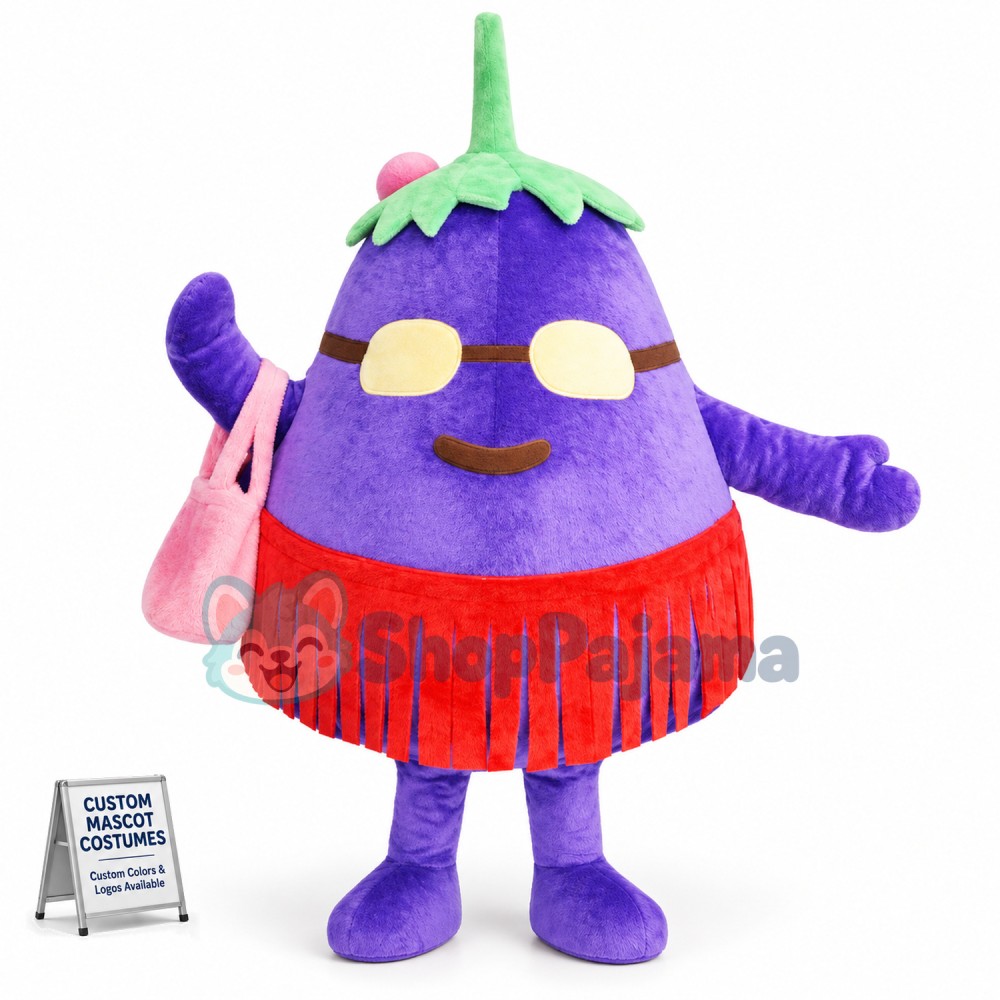 Lady Fat Eggplant Mascot Costume