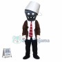Bucket Zombie Cartoon Mascot Costume