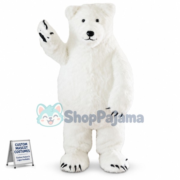 Thick Fur Polar Bear Mascot Costume