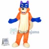 Adult Cartoon Colored Wolf Mascot Costume