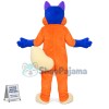 Adult Cartoon Colored Wolf Mascot Costume