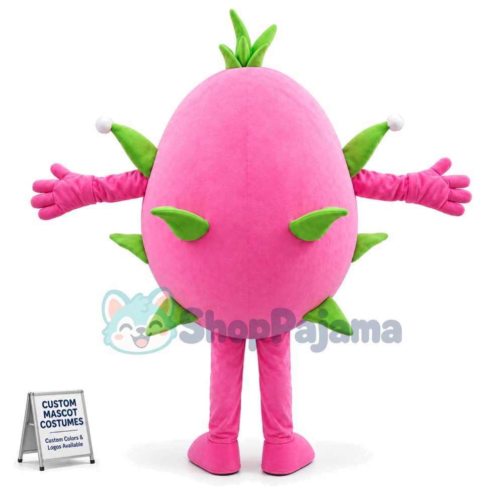 Dragon Fruit With White Flesh Cartoon Mascot Costume