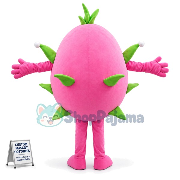Dragon Fruit With White Flesh Cartoon Mascot Costume