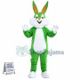 Green Bugs Bunny Mascot Cartoon Costume
