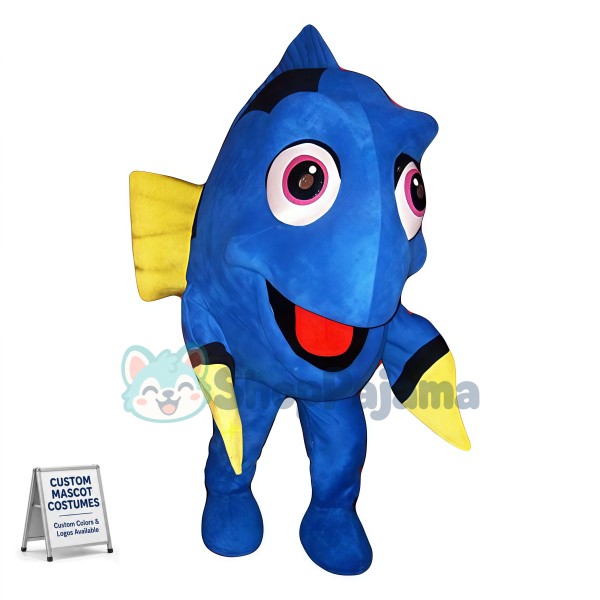 Enthusiastic Dory Cartoon Mascot Costume