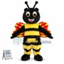 Black Bee Mascot Costume With Bright Wings