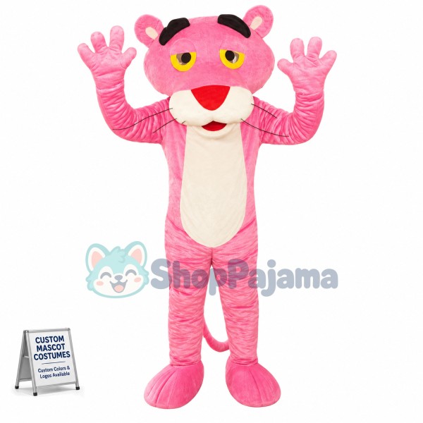Pink Panther Mascot Costume Cartoon Character