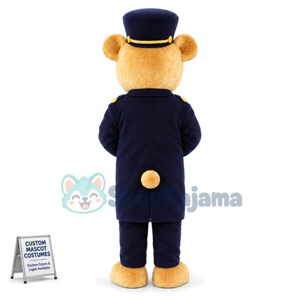 Upright Officer Bear Mascot Costume