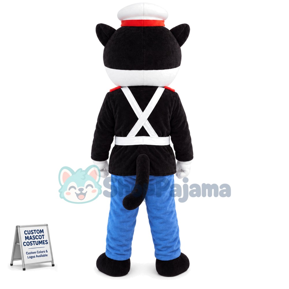 Black Cat Sheriff Cartoon Mascot Costume