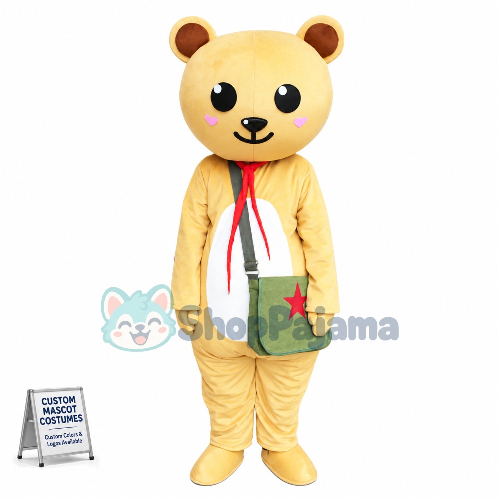Young Pioneer Brown Bear Mascot Costume