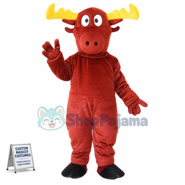 Dumb Elk With Yellow Horns Mascot Costume