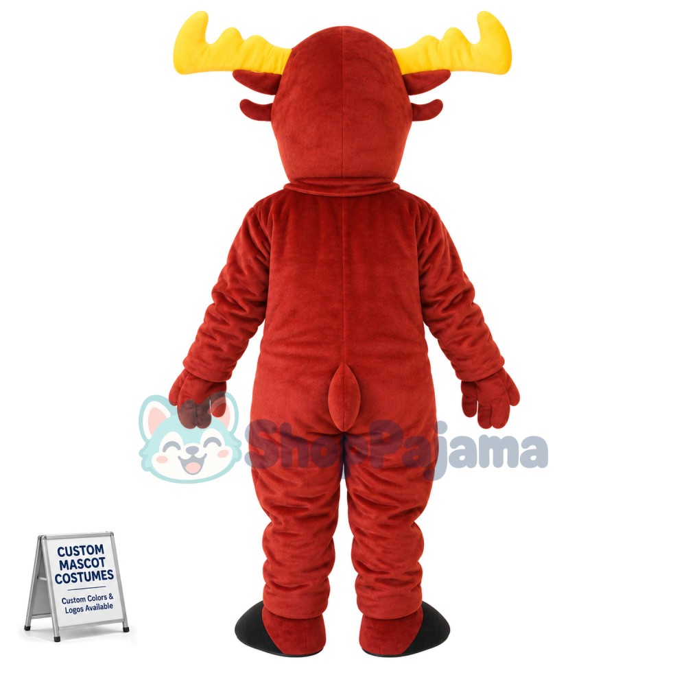 Dumb Elk With Yellow Horns Mascot Costume