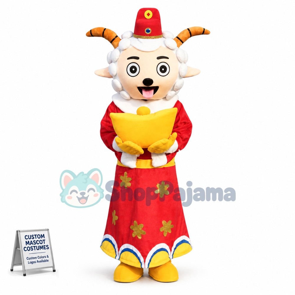 Blessed Weslie Sheep Mascot Cartoon Costume