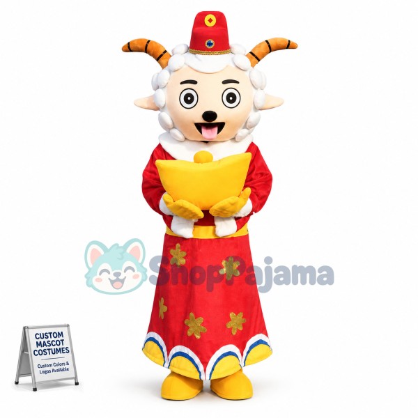 Blessed Weslie Sheep Mascot Cartoon Costume