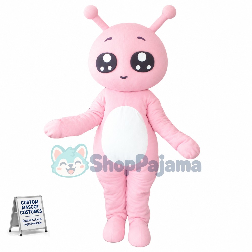 Cartoon Pink Snail With Shiny Eyes Mascot Costume