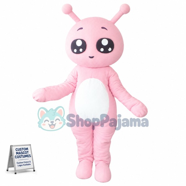 Cartoon Pink Snail With Shiny Eyes Mascot Costume