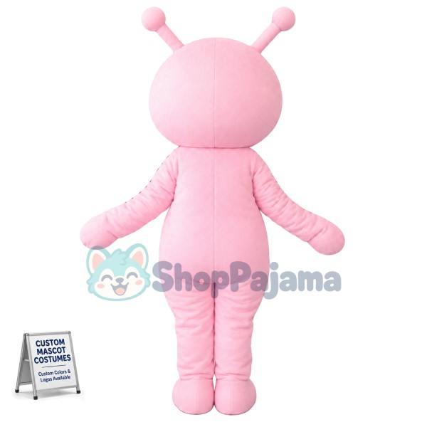 Cartoon Pink Snail With Shiny Eyes Mascot Costume
