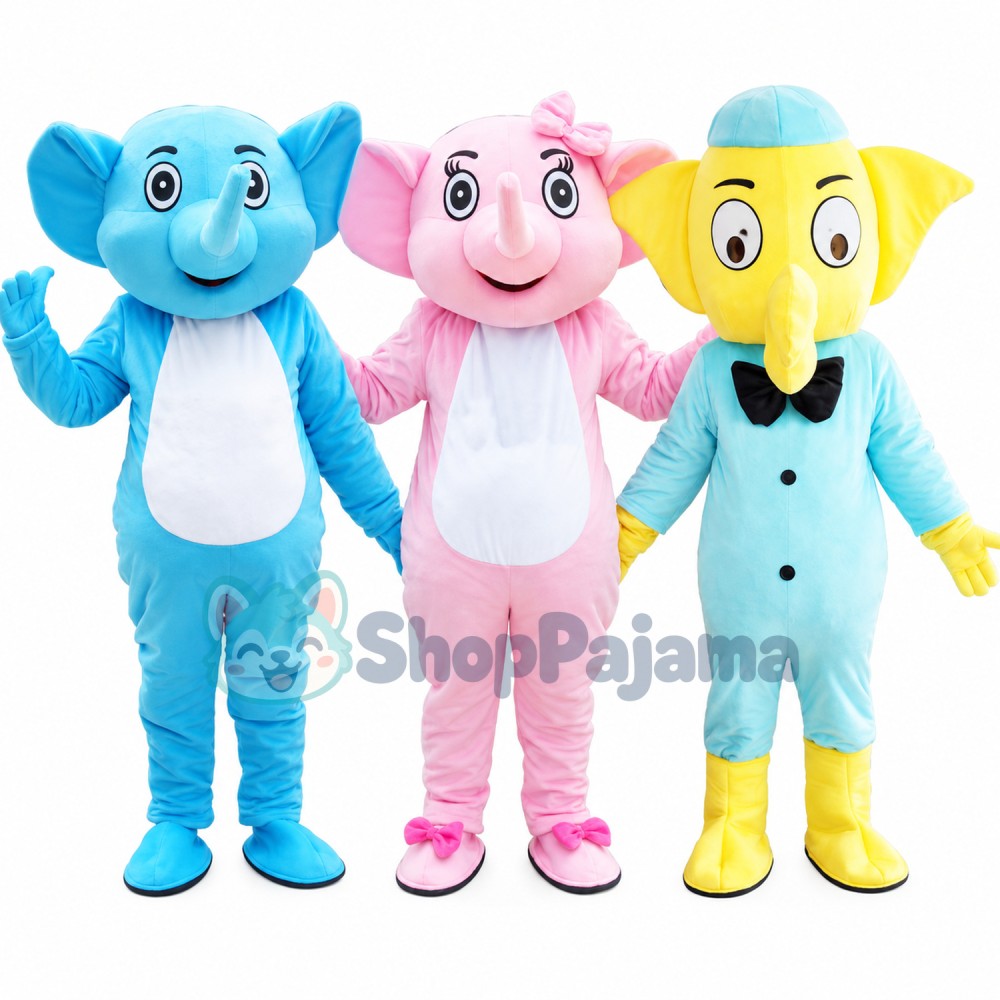 Bright Little Elephant Brothers Mascot Costume