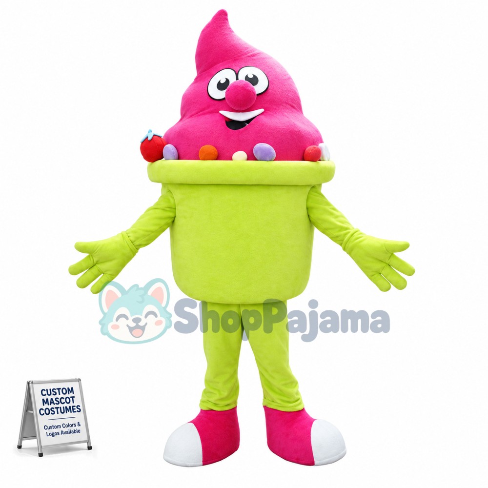 Box Of Strawberry Ice Cream Mascot Costume