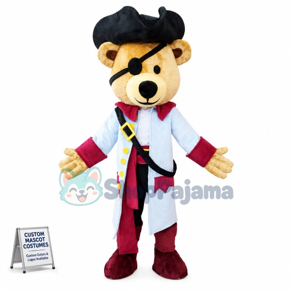 Captain Pirate Bear Mascot Costume