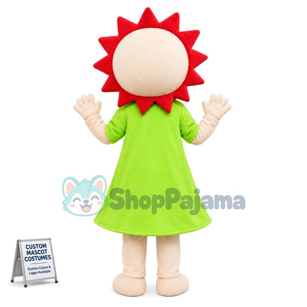 Sunny Sun With Green Dress Mascot Costume