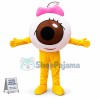 Cartoon Eyeball With Bow Mascot Costume