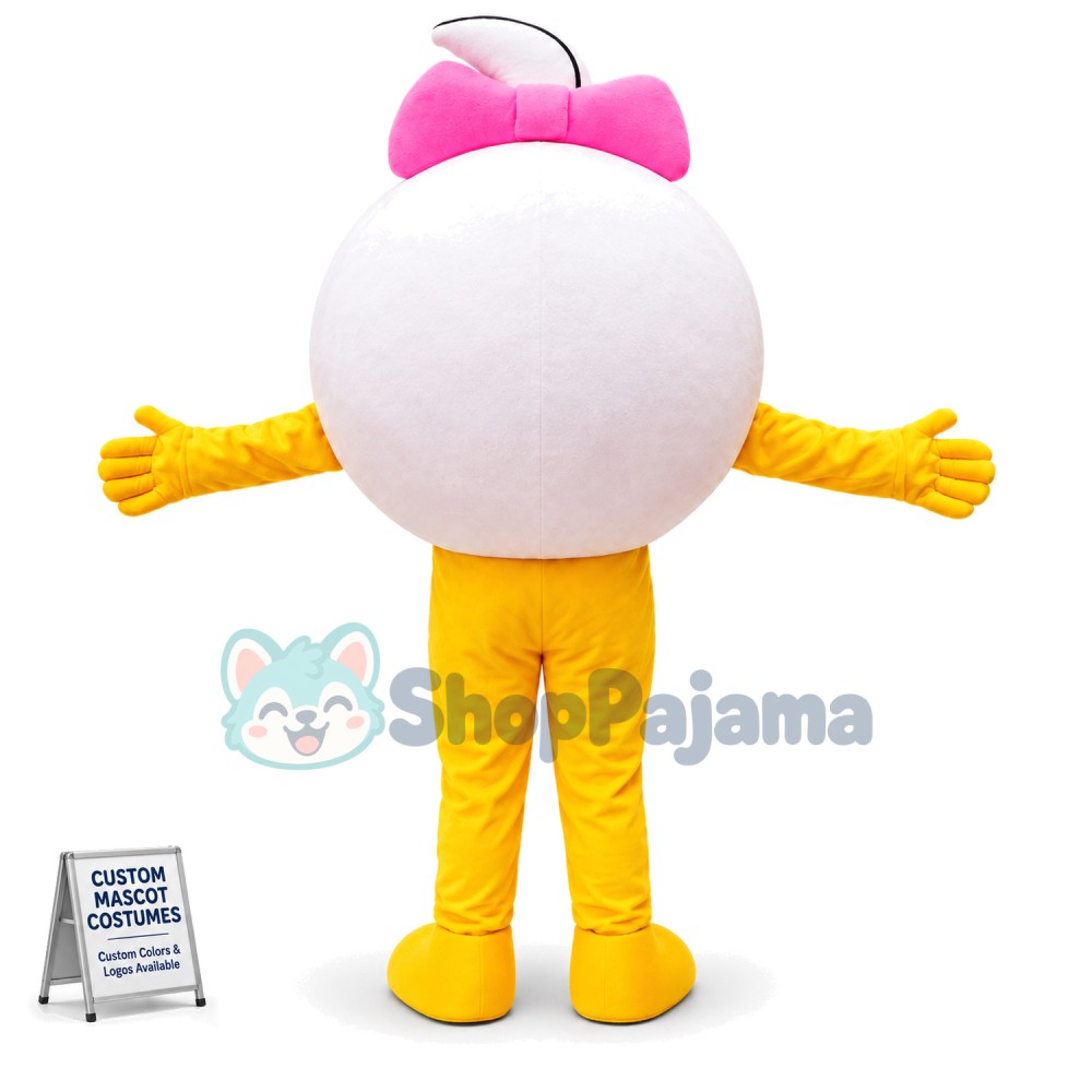 Cartoon Eyeball With Bow Mascot Costume