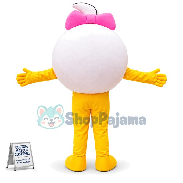 Cartoon Eyeball With Bow Mascot Costume