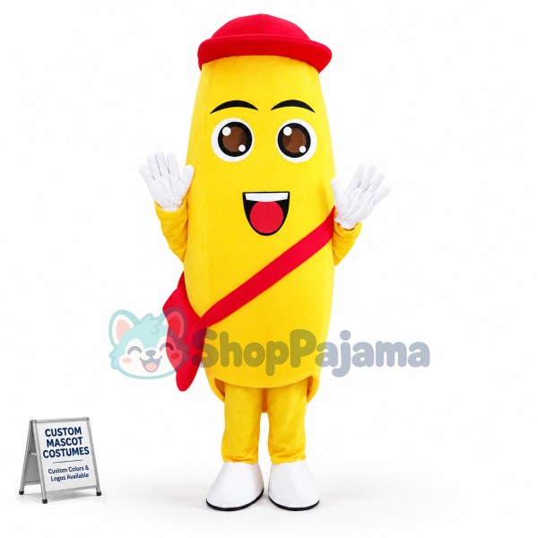 Banana With Messenger Bag Cartoon Mascot Costume