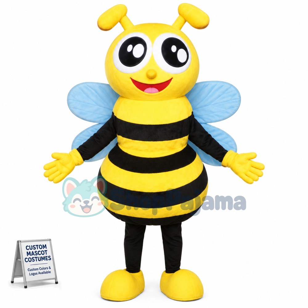 Bright Cartoon Bee Mascot Costume
