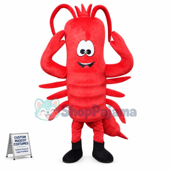 Lively Red Cartoon Lobster Mascot Costume