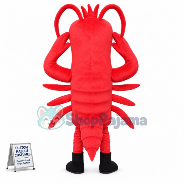 Lively Red Cartoon Lobster Mascot Costume